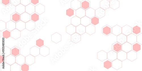 abstract geometric red texture background red hexagon 3D background texture. 3d rendering illustration. Clear pattern abstract background hexagon .Futuristic abstract banner.	