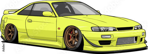 A high-performance sports car is viewed from the front at an angle on a plain background