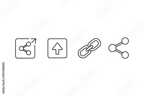 Various icons representing connectivity and data flow in digital interfaces Vector
