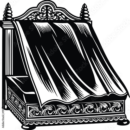 Vector illustration of a draped throne