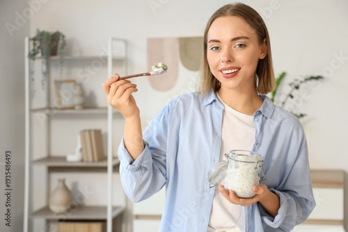 Young woman with chia seed ...