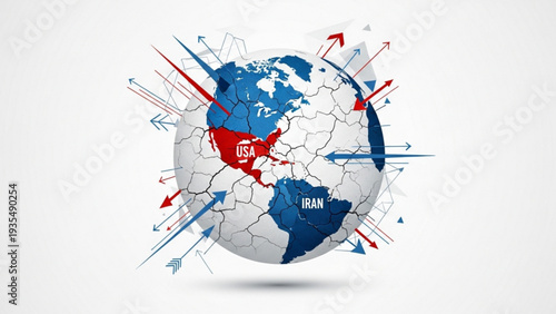 Global connections and international market trends visualized through a stylized globe with arrows indicating dynamic movement and exchange