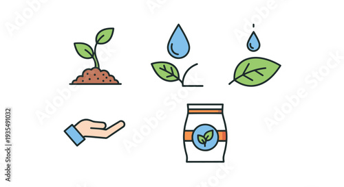 Bio fertilizer Line art vector dynamic modern abstract illustration