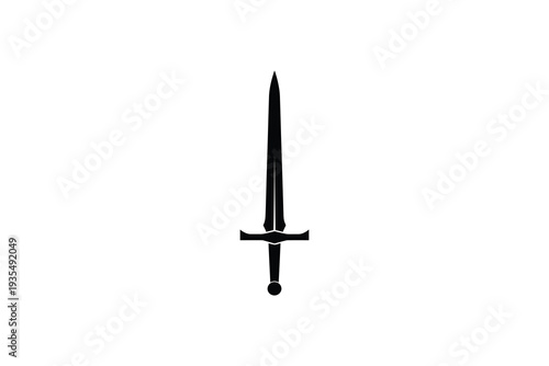 A sleek and modern design of a sword with a crossguard and a pointed tip Vector