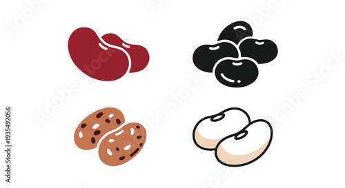 Beans Line art vector set abstract creative tone