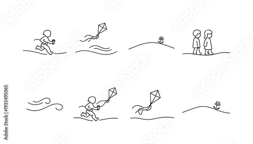 Beach and ocean themed horizontal border collection with waves and coastal lifestyle elements