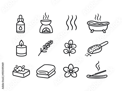 Cooking and kitchen silhouette icon set featuring pot, spatula and culinary tools