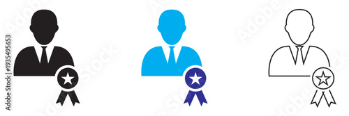 Talent acquisition , Customer Satisfaction Rating Line Icon . user profiles with star ratings illustrating customer satisfaction levels, online reviews, feedback system, and reputation concept.