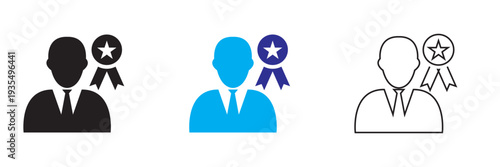 Talent acquisition , Customer Satisfaction Rating Line Icon . user profiles with star ratings illustrating customer satisfaction levels, online reviews, feedback system, and reputation concept.