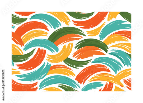 Retro Swash Pattern. retro bold paint swash composition seamless pattern, repeating pattern, surface design,