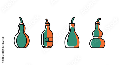 Bottle gourd Line art vector abstract modern