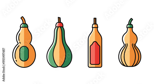 Bottle gourd Line art vector soft abstract creative illustration