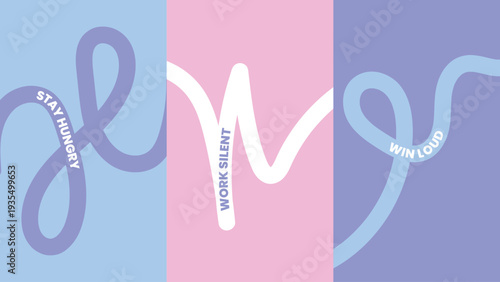 Motivational quote design with stay hungry work silent win loud