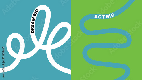 Inspirational motivational poster with dream big and act big message