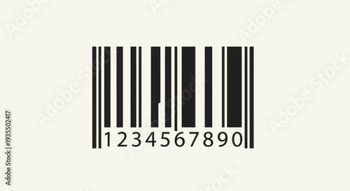 Barcode with Numbers and Vertical Bars.