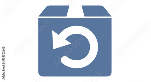 Blue Box with White Reload Symbol.