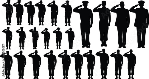 military, salute, soldier, uniform, silhouette, respect, honor, discipline, army, navy, airforce, figure, design, armed, forces, military salute, 