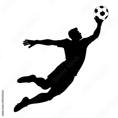 Goalkeeper diving making a save during a game