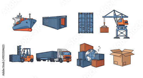 Shipping and Logistics Icons Collection.