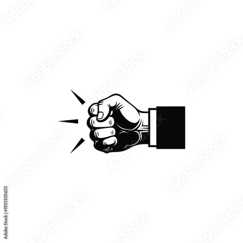 Clenched fist illustration showcasing strength and power from a frontal viewpoint