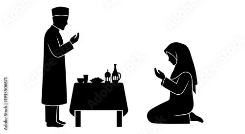Traditional consultation between a healer and a seated patient using ancient remedies. Vector, illustration