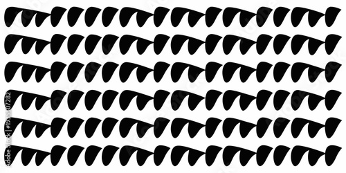 Repetitive black shapes resembling teeth or jagged peaks fill the frame