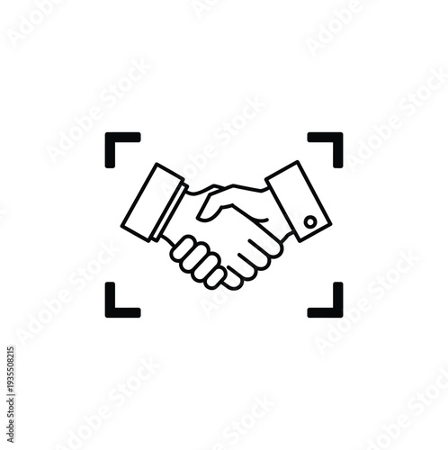 Illustration of handshake symbolizing partnership and agreement between two individuals in a professional setting