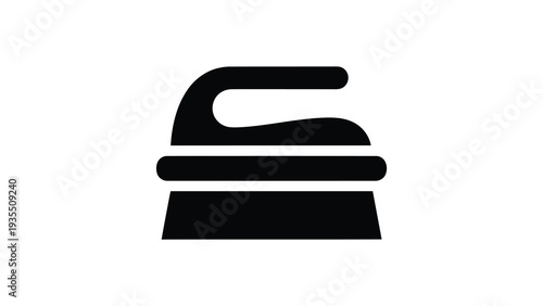 Dish scrubber brush icon. Black silhouette of a handheld scrubbing tool designed for effectively cleaning kitchen utensils, pots, and pans. Isolated vector illustration on white background.