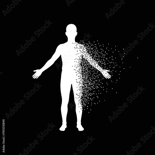 Man Disintegrating into Particles and Dust.