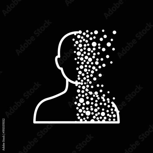 Silhouette of Person with Dissipating Head.