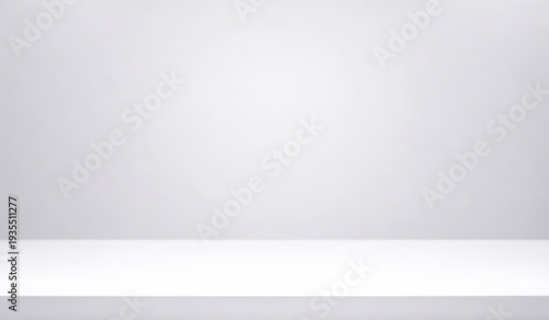 White counter. Countertop background. Abstract empty desk with soft light for product. Simple grey neutral studio backdrop. Horizon line texture. Gray gradient tabletop. Shiny bg. Vector illustration