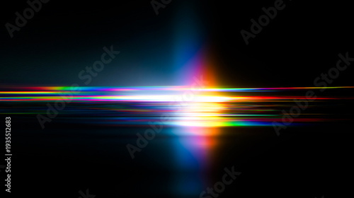 虹色のプリズム光線と眩いリフレクション
