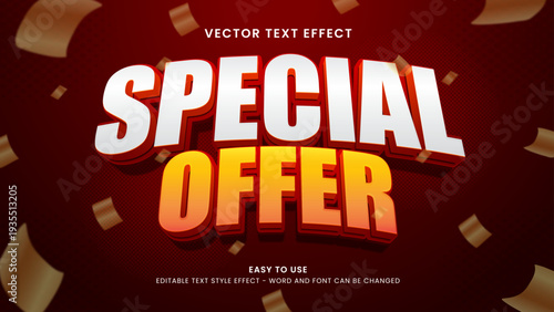 editable text effect special offer 3d style premium vector