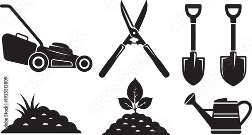 Gardening tools and equipment for yard work and landscaping