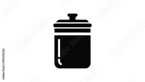 Food storage canister icon for airtight dry kitchen ingredient preservation.Food storage canister icon for airtight dry kitchen ingredient preservation.