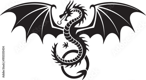 Black Dragon Ink Design, Winged Fantasy Creature