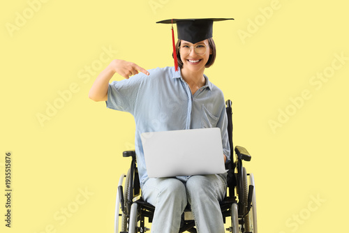 Female graduate in wheelcha...