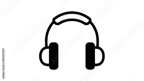 Iconic Headphones Symbol, Minimalist Audio Device Illustration