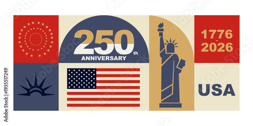 250th Anniversary of USA banner.