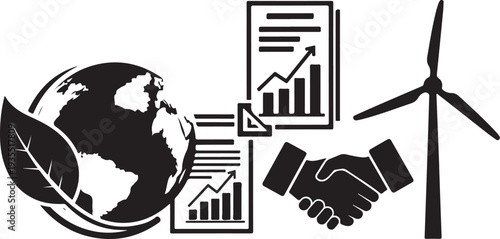 Eco Friendly Business Partnership and Sustainable Energy Concept