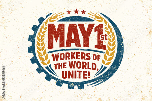 May day unity emblem for workers worldwide