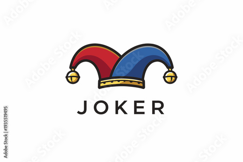 Joker logo with colorful jester hat