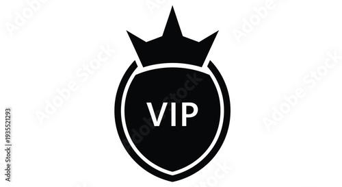 Black shield icon with a crown and the teZt VIP inside