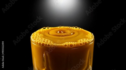 Golden Liquid Being Poured into Glass.