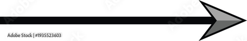 long Dark black  isolated arrow icon on white background.   Pointing arrow icon . Right side pointing arrowhead. EPS10