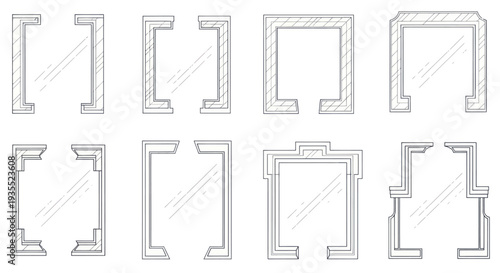 Architectural Doorway and Window Frame Designs Collection.