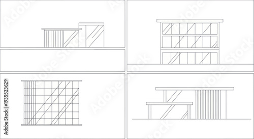 Architectural Drawings of Industrial Structures and Scaffolding.