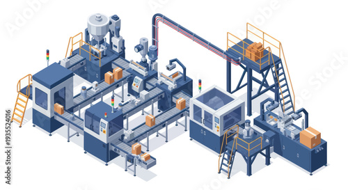 Automated Industrial Manufacturing Production Line Equipment.