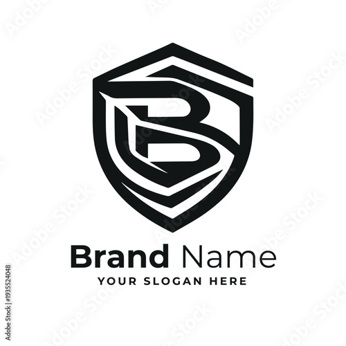 Bold Letter B Shield Logo