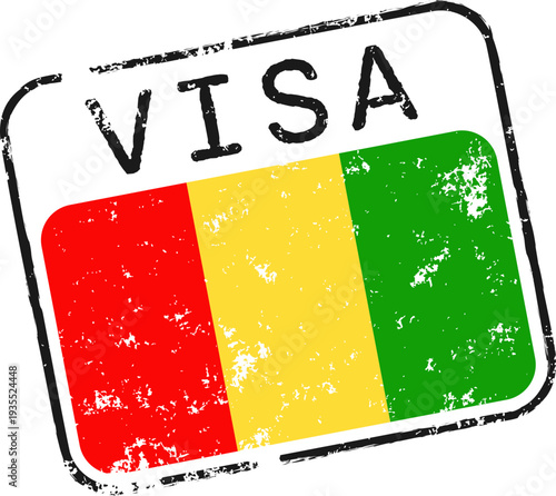 Guinea Visa Grunge Stamp